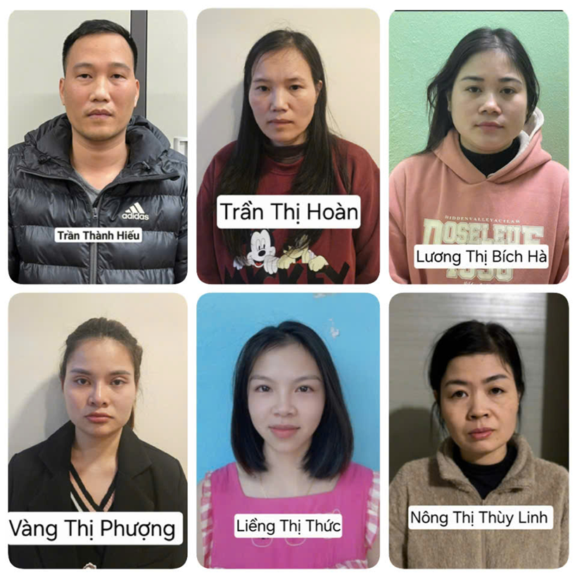 Một số bị can trong vụ án.