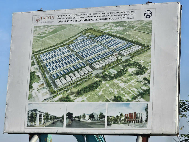 Phối cảnh của Cụm công nghiệp làng nghề Hữu Bằng xã Tây Phương, Hà Nội