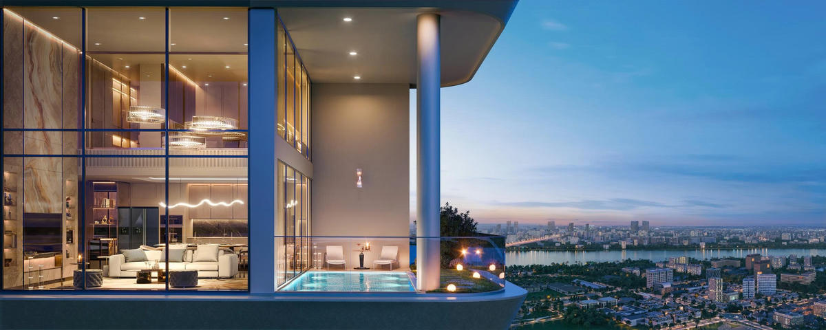 Sở hữu tầm view trọn sông Hồng – phố cổ ngay từ bể bơi tại gia&nbsp;