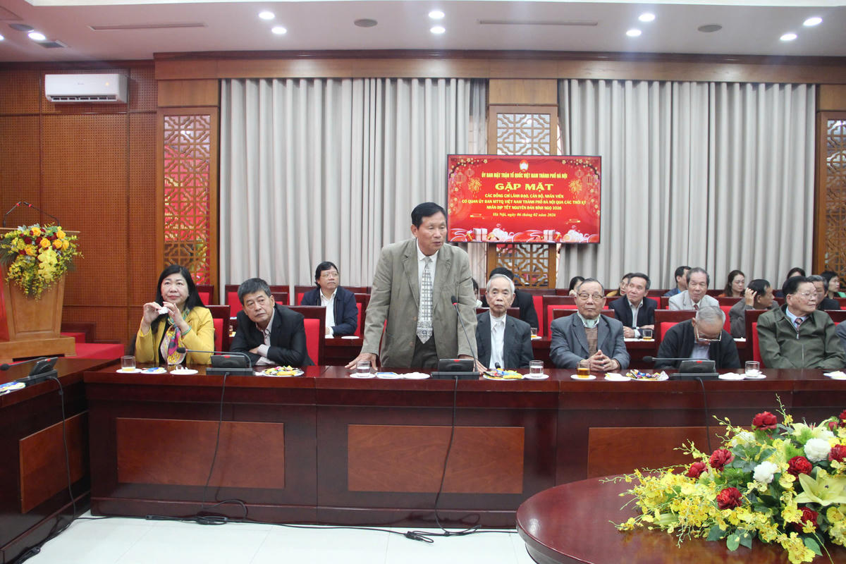 Ông Đào Văn Bình - nguyên Chủ tịch Ủy ban MTTQ Việt Nam TP Hà Nội phát biểu tại hội nghị.&nbsp;