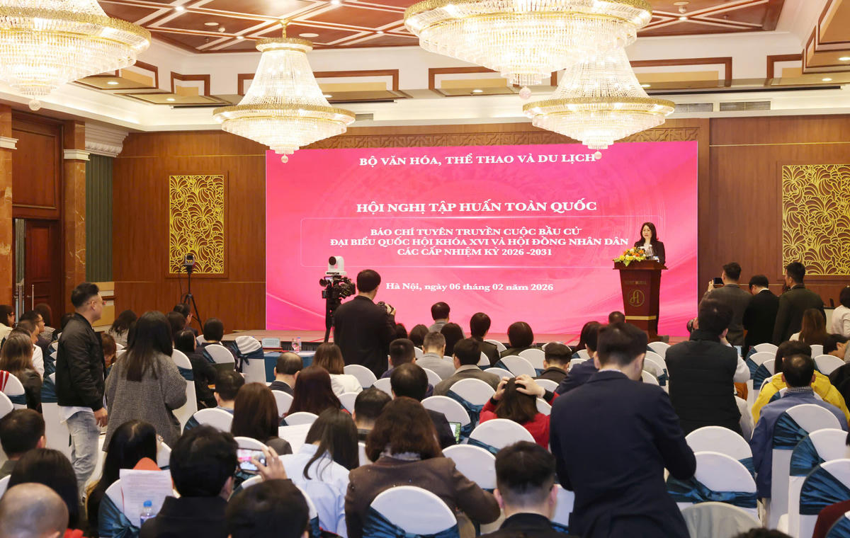 Quang cảnh Hội nghị Tập huấn tuyên truyền về bầu cử Quốc hội XVI và HĐND các cấp nhiệm kỳ 2026-2031.