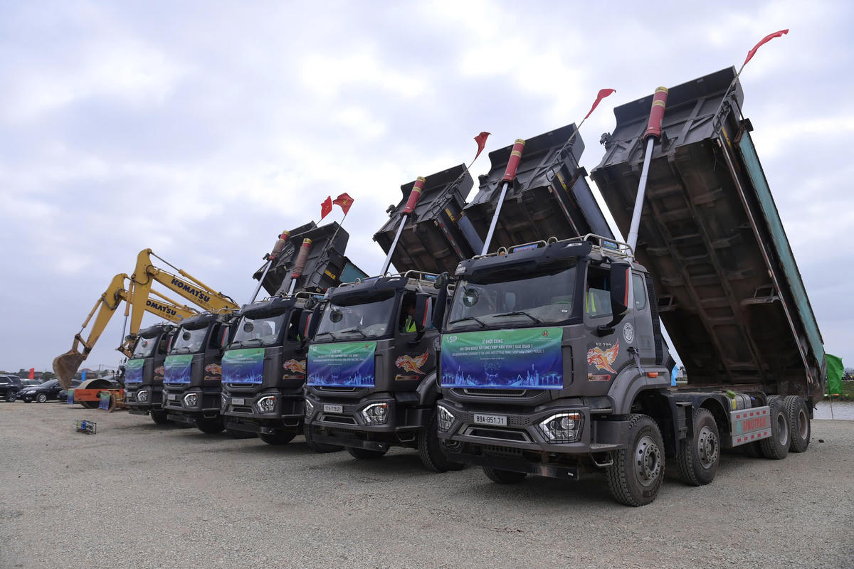 Khu công nghiệp Hải Long - VSIP Nam Định giai đoạn 1 được khởi công xây dựng trên diện tích 180 ha, quy hoạch rộng 1.100 ha. Ảnh: Duy Hưng.&nbsp;