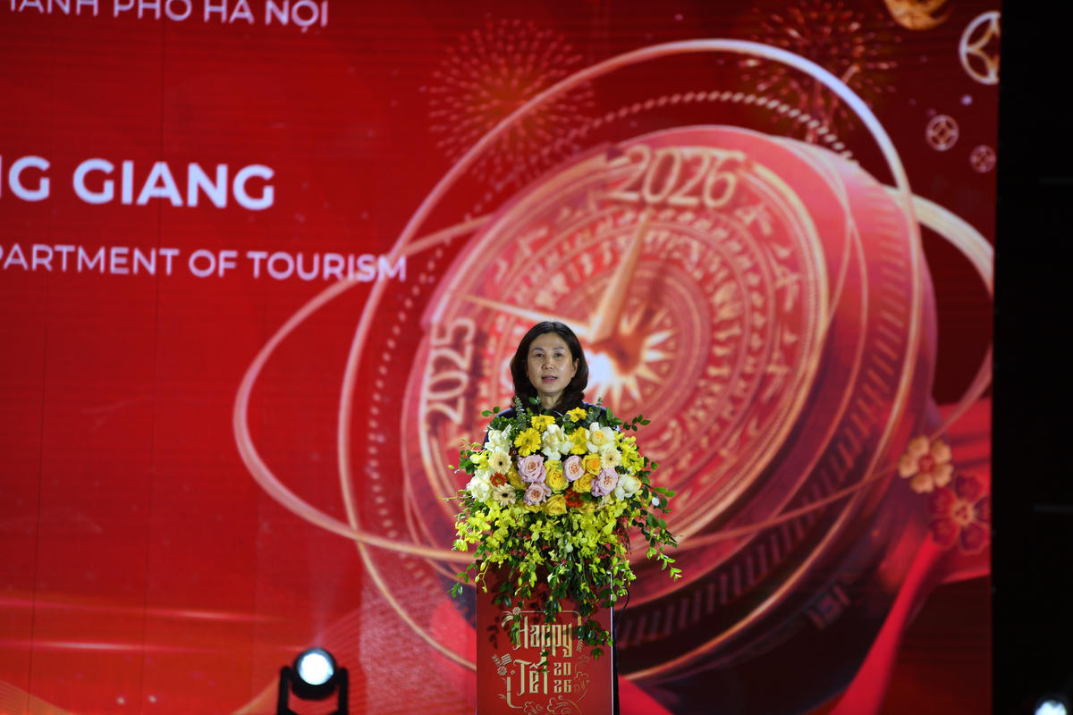 Giám đốc Sở Du lịch Hà Nội Đặng Hương Giang phát biểu. Ảnh: Phạm Sỹ.