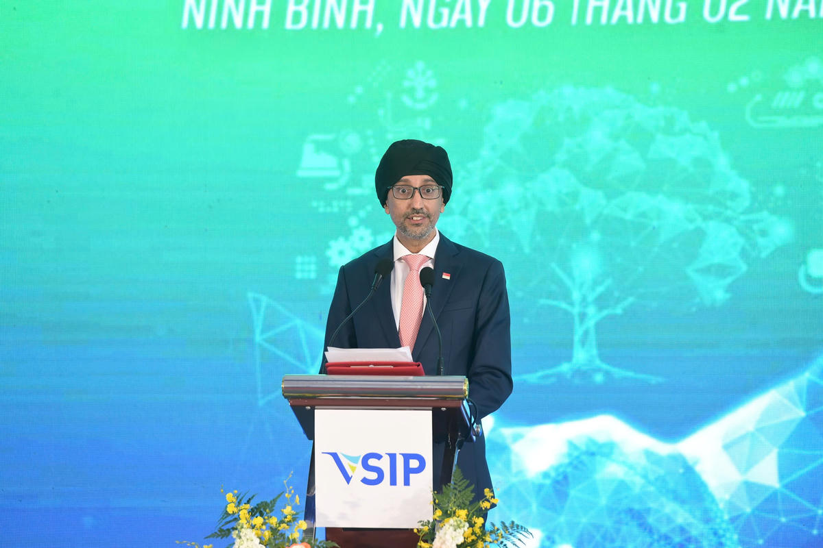 Đại sứ Cộng hòa Singapore tại Việt Nam Rajpal Singh phát biểu tại buổi lễ. Ảnh: Duy Hưng.