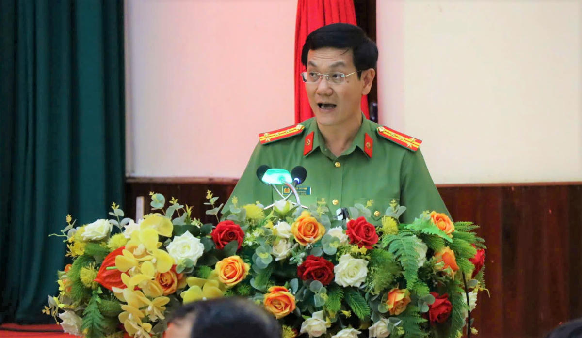 Lãnh đạo Công an tỉnh Gia Lai thông tin vụ án. Ảnh: Đình Sang.