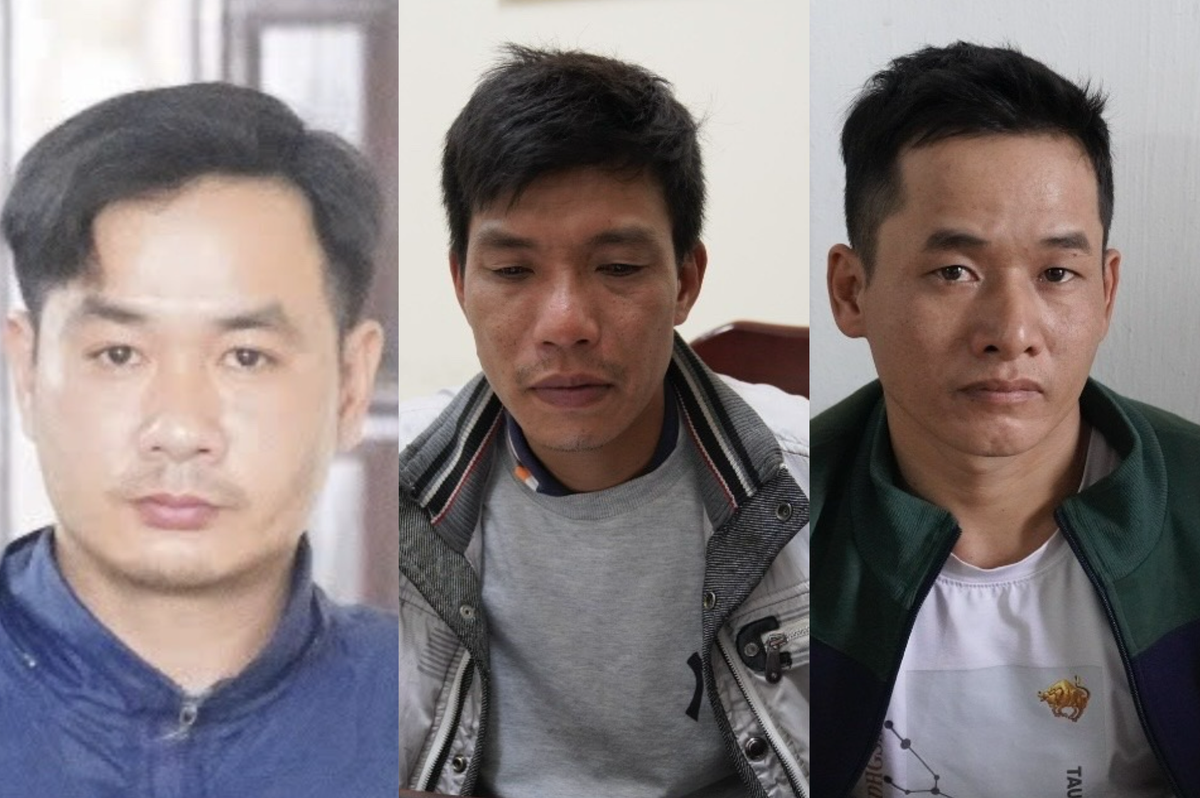 Các đối tượng trộm chó tại cơ quan điều tra. Ảnh: CA Gia Lai.