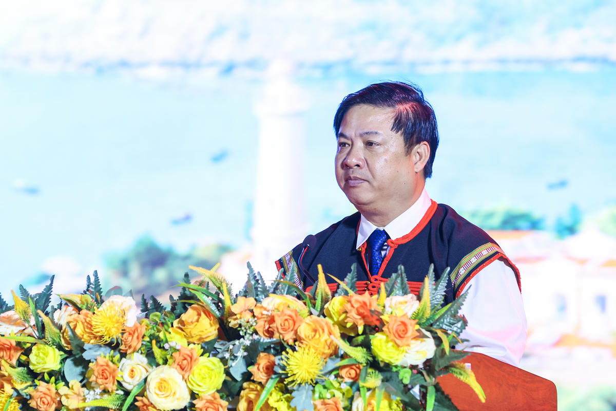 Ông Lương Nguyễn Minh Triết - Ủy viên Trung ương Đảng, Bí thư Tỉnh ủy Đắk Lắk phát biểu tại Chương trình. Ảnh: Quang Vinh.