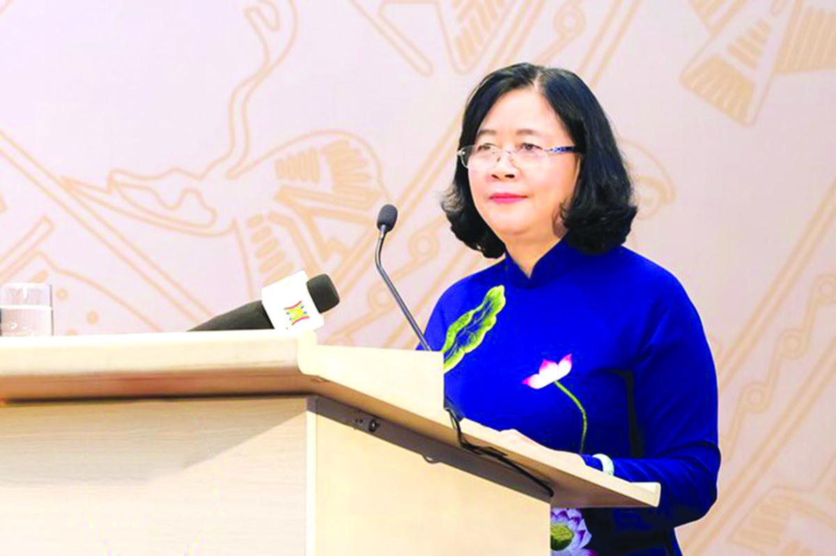 Ủy viên Bộ Chính trị, Bí thư Trung ương Đảng, Chủ tịch Ủy ban Trung ương MTTQ Việt Nam Bùi Thị Minh Hoài.