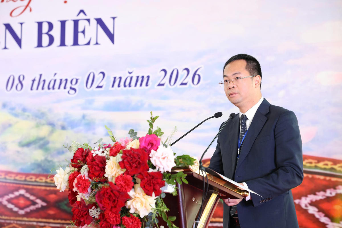 Quyền Giám đốc Sở Văn hóa, Thể thao và Du lịch tỉnh Điện Biên Trần Hải Hà phát biểu tại chương trình. Ảnh: Đ.B