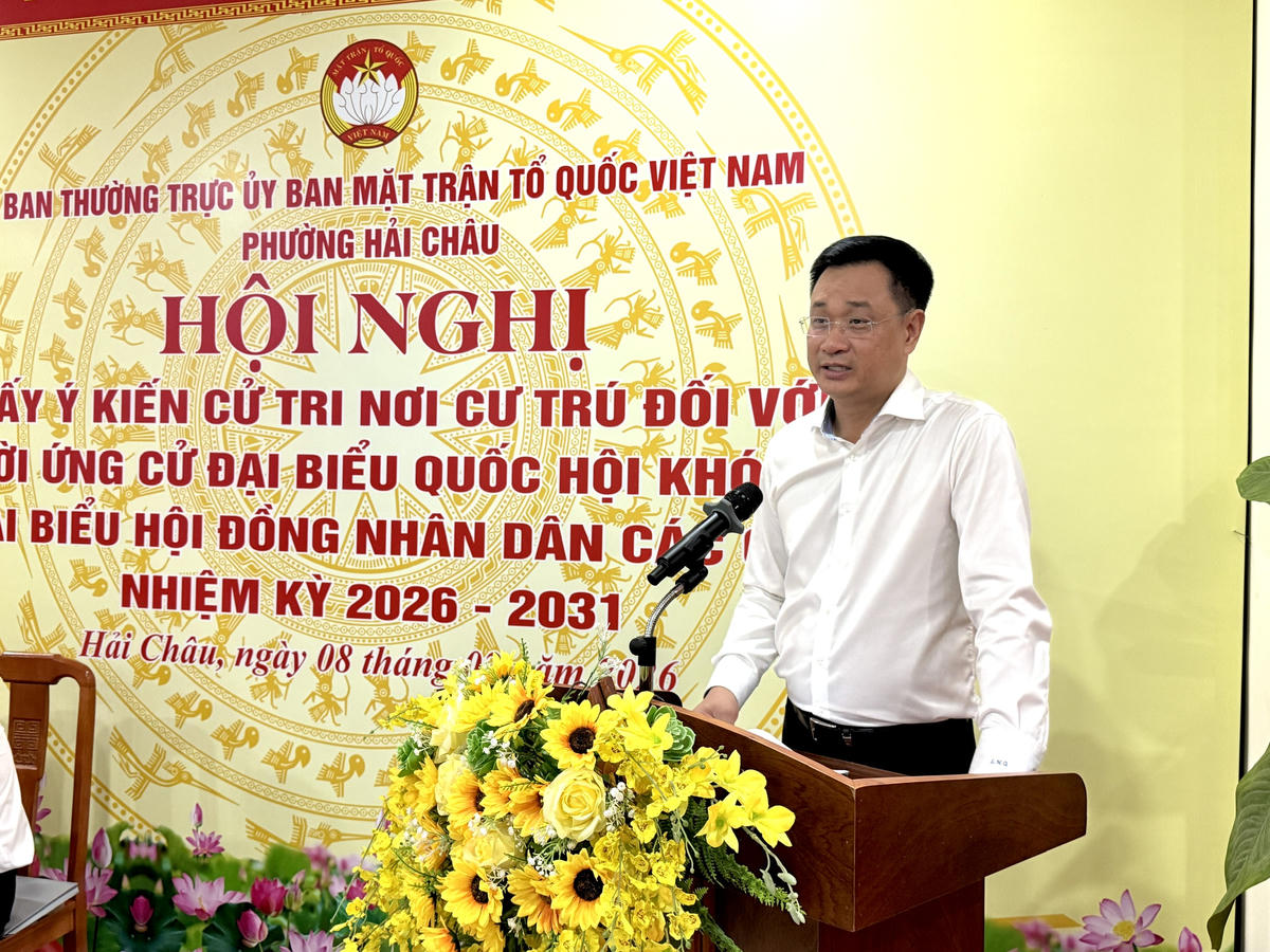 Ông Lê Ngọc Quang, Bí thư Thành ủy Đà Nẵng phát biểu tại hội nghị. Ảnh: Nguyễn Tú.