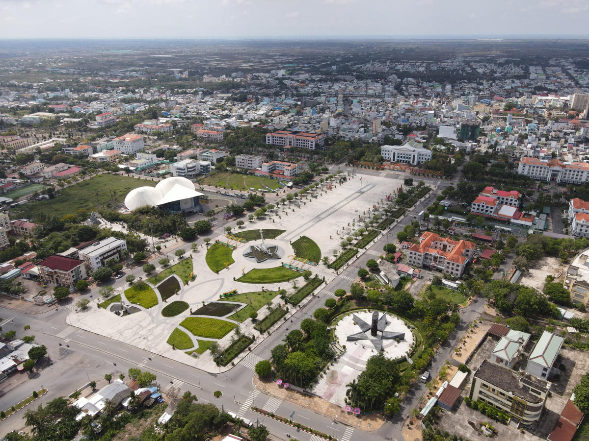 Một góc đô thị phường Bạc Liêu nhìn từ trên cao. Ảnh: Nguyên Du