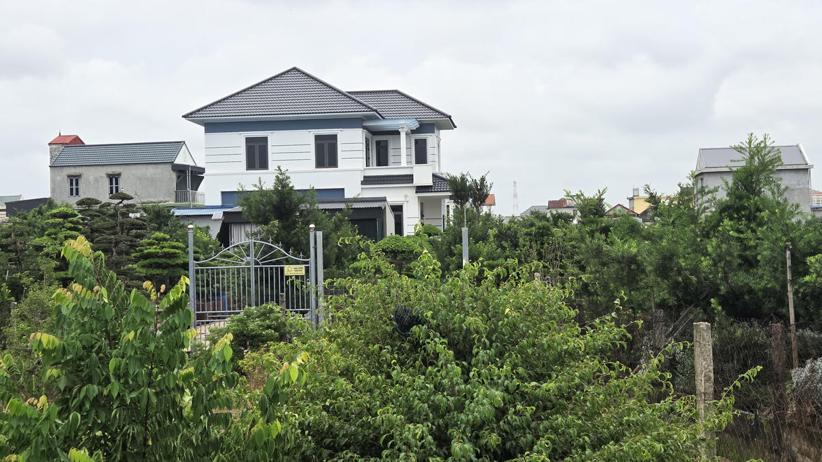 Hình ảnh đặc trưng ở làng là những ngôi nhà vườn mướt mát màu xanh của cỏ cây hoa lá. Ảnh: Duy Hưng.