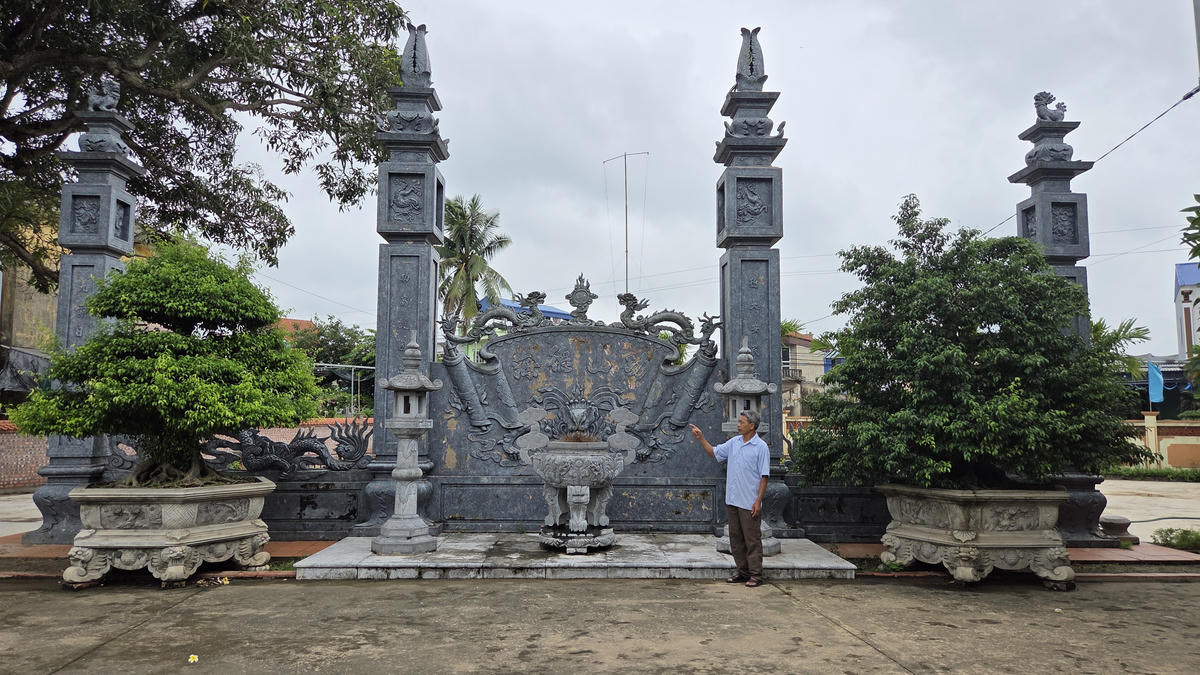 Theo ông Nguyễn Tuấn Hữu, thủ nhang đền Vị Khê (trong ảnh), dưới thời vua Bảo Đại, một người làng là ông Nguyễn Văn Lã đã mang 2 cây sanh này vào kinh thành Huế, tham dự một cuộc thi cây, được giải, tiền thưởng đủ để ông Lã mang về quê dựng nhà. Hai cây sanh ấy sau này được con cháu ông Lã tặng lại cho làng, được trưng bày ở đình làng cho đến nay.