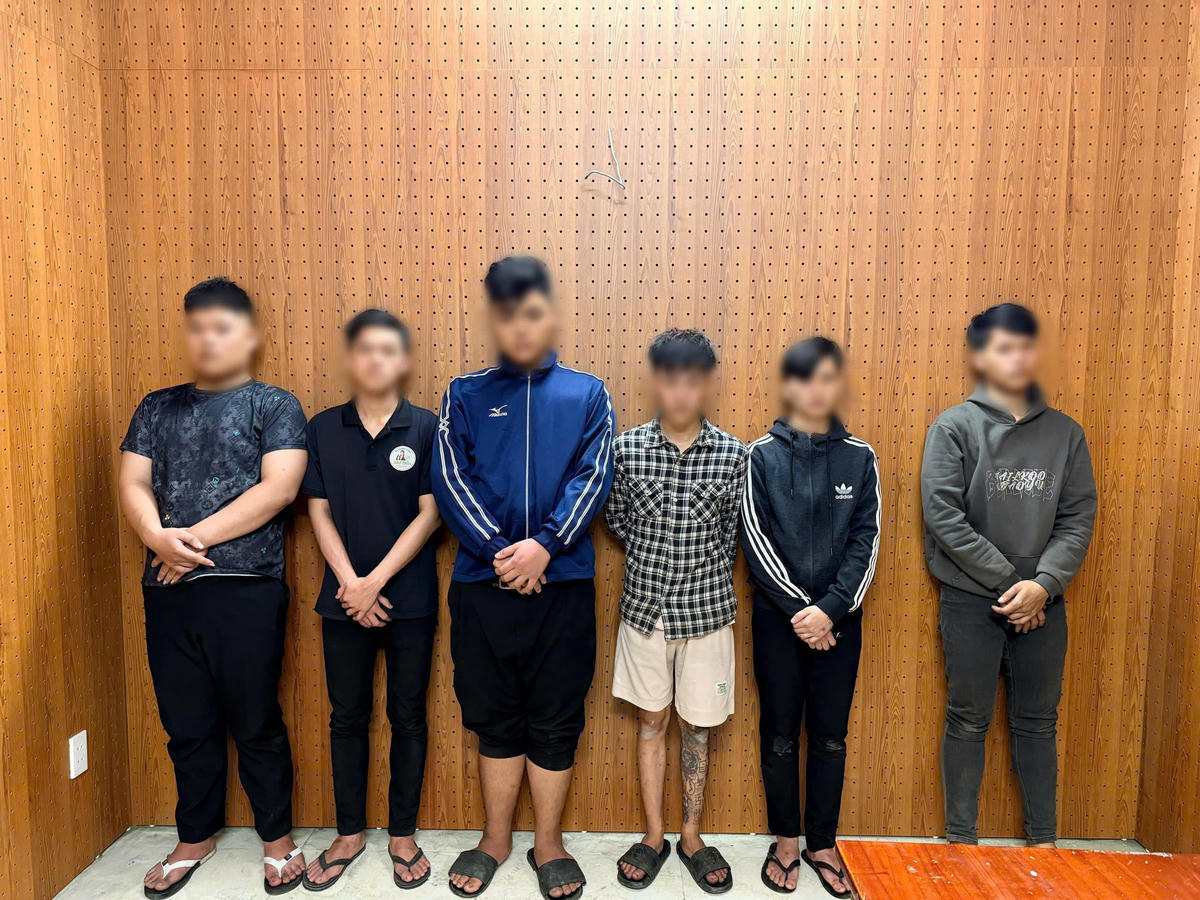 Các đối tượng tại cơ quan điều tra. Ảnh: CV.