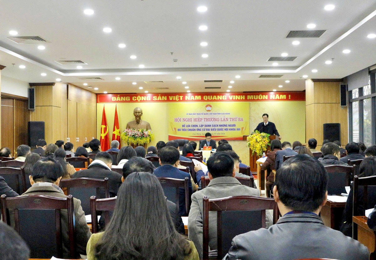 Quang cảnh hội nghị. Ảnh: MTTQ Cao Bằng. 