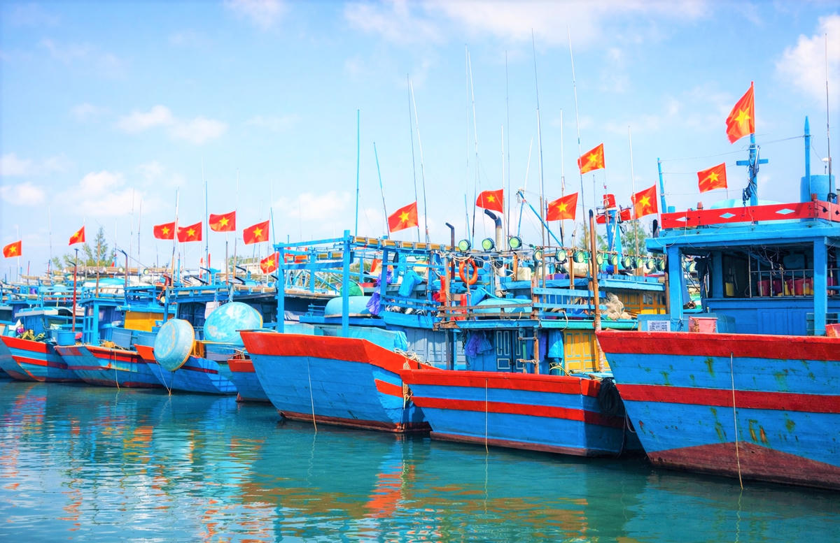 Tàu thuyền ở cảng Sa Kỳ chuẩn bị vươn khơi xuyên Tết. Ảnh: Tấn Thành.