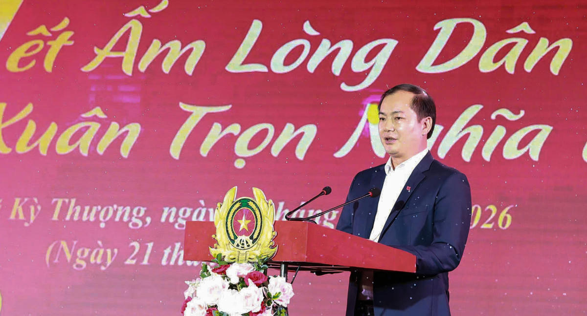 Ông Nguyễn Cao Cường, Chủ tịch UBND xã Kỳ Thượng bày tỏ sự cảm ơn đối&nbsp;với các đơn vị, doanh nghiệp, nhà hảo tâm.