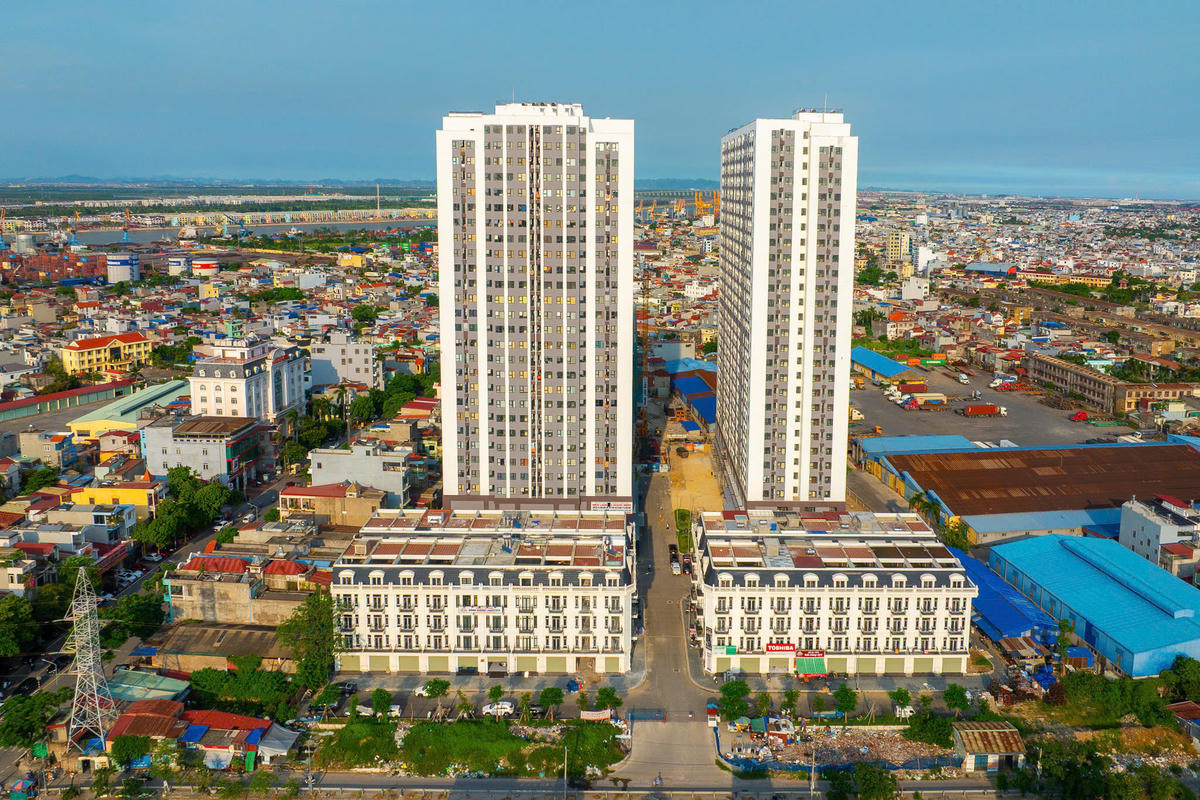 Dự án NOXH 384 Lê Thánh Tông, phường Ngô Quyền, TP Hải Phòng (Moonbay Residence) có 80% diện tích NOXH để bán, 20% diện tích NOXH để cho thuê. Ảnh: PT.&nbsp;