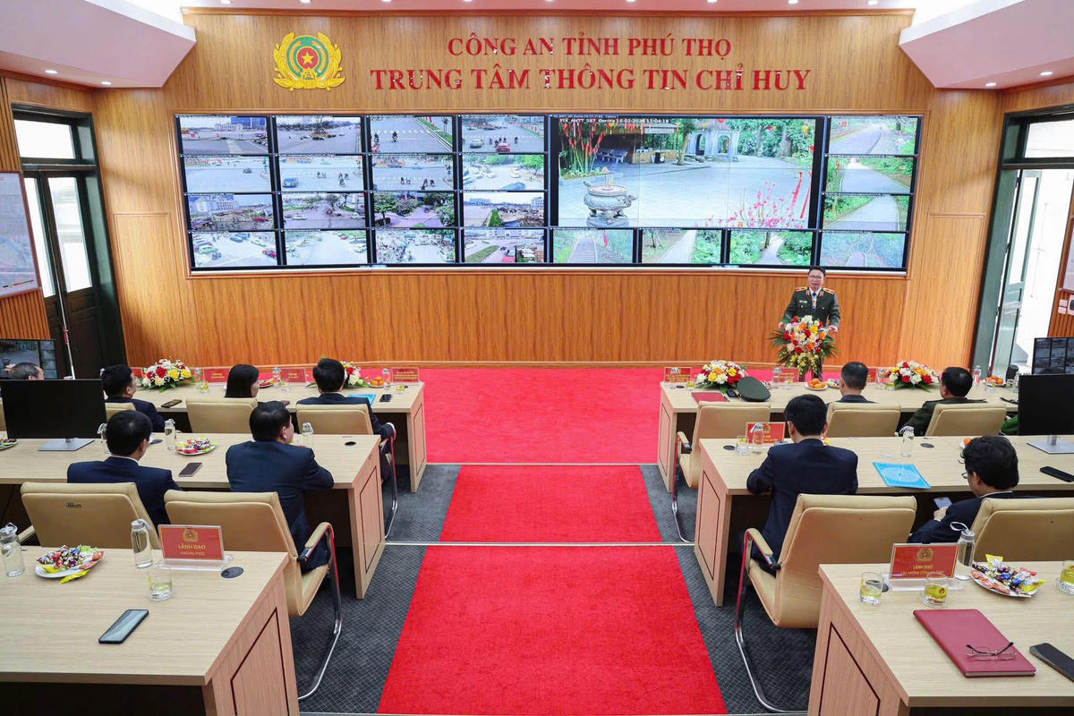 Hình ảnh được truyền về Trung tâm chỉ huy để xử lý. Ảnh: Công an tỉnh Phú Thọ.