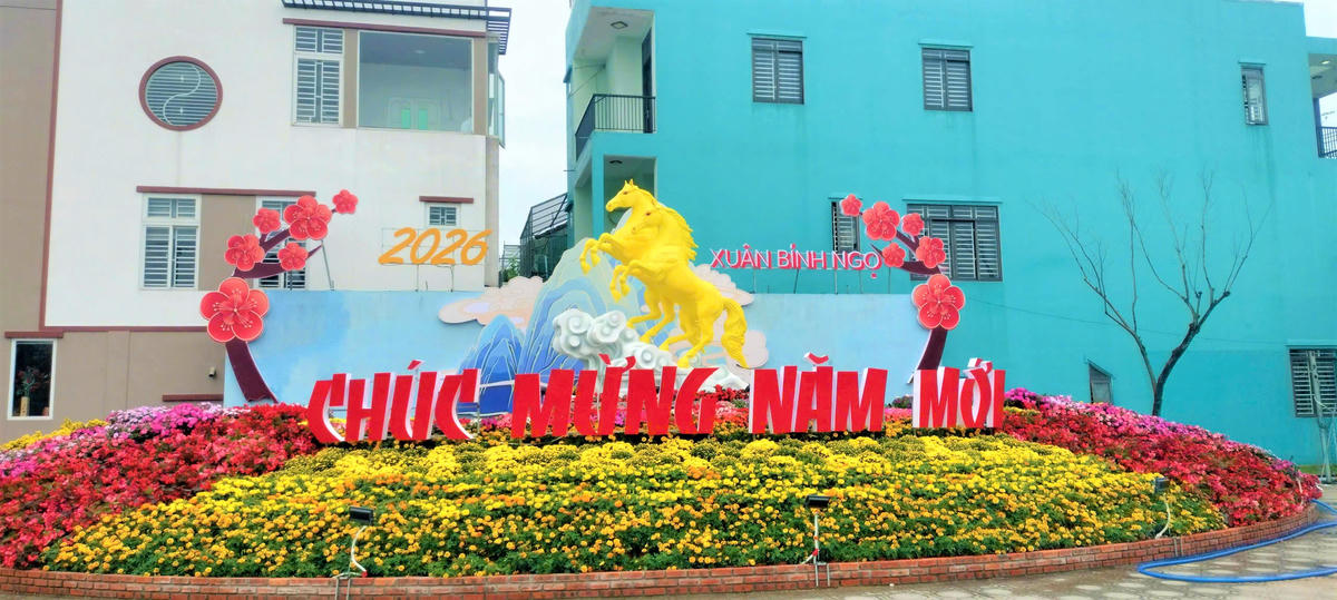 Một tiểu cảnh ở phường Hương Trà, TP Đà Nẵng. Ảnh: Chí Đại.