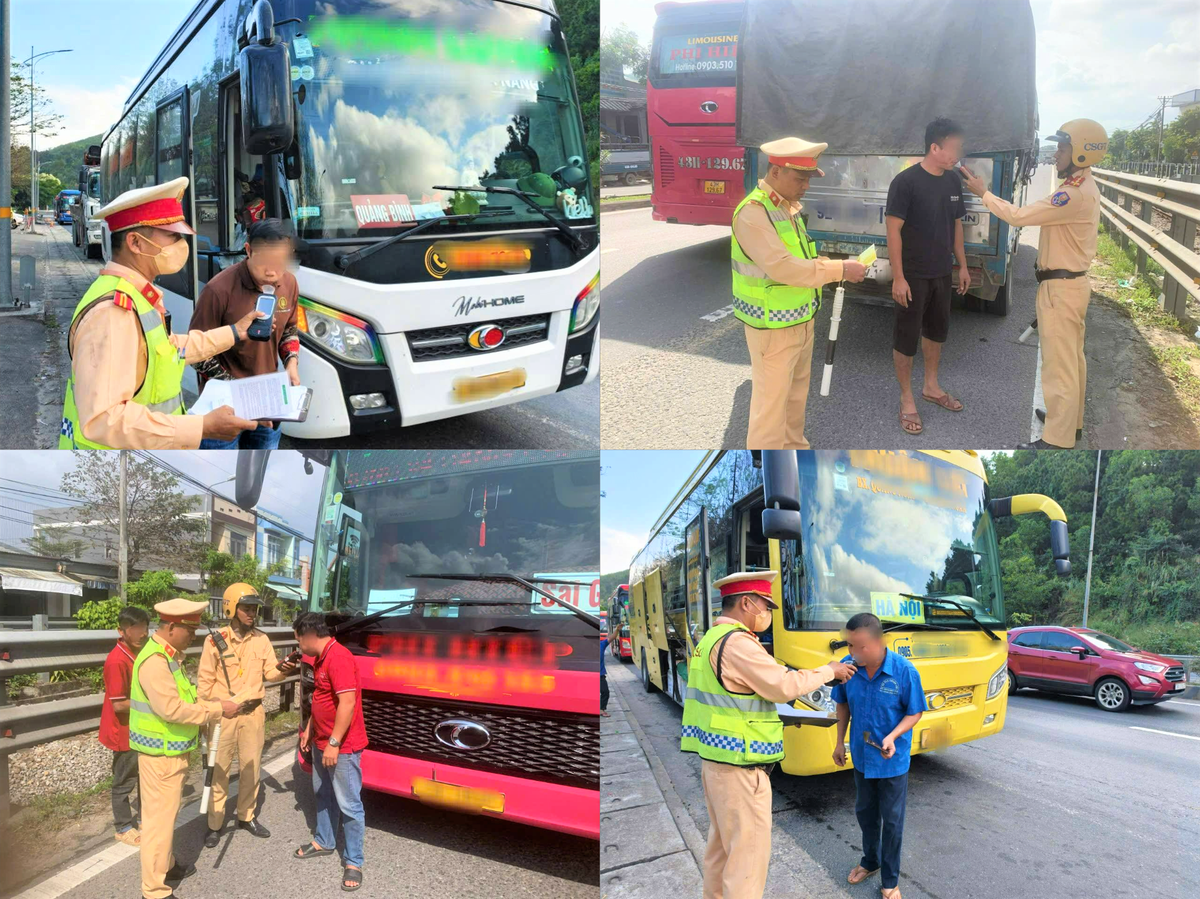 Lực lượng CSGT, Công an TP Đà Nẵng ra quân xử lý nồng độ cồn mùng 1 Tết. Ảnh: CV.