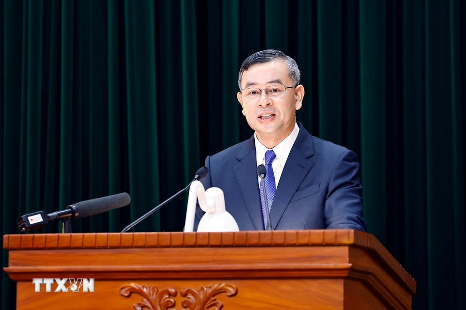 Tổng Kiểm toán Nhà nước Ngô Văn Tuấn phát biểu. (Ảnh: Doãn Tấn/TTXVN)