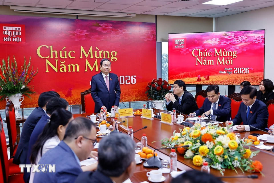 Chủ tịch Quốc hội Trần Thanh Mẫn phát biểu. (Ảnh: Doãn Tấn/TTXVN)