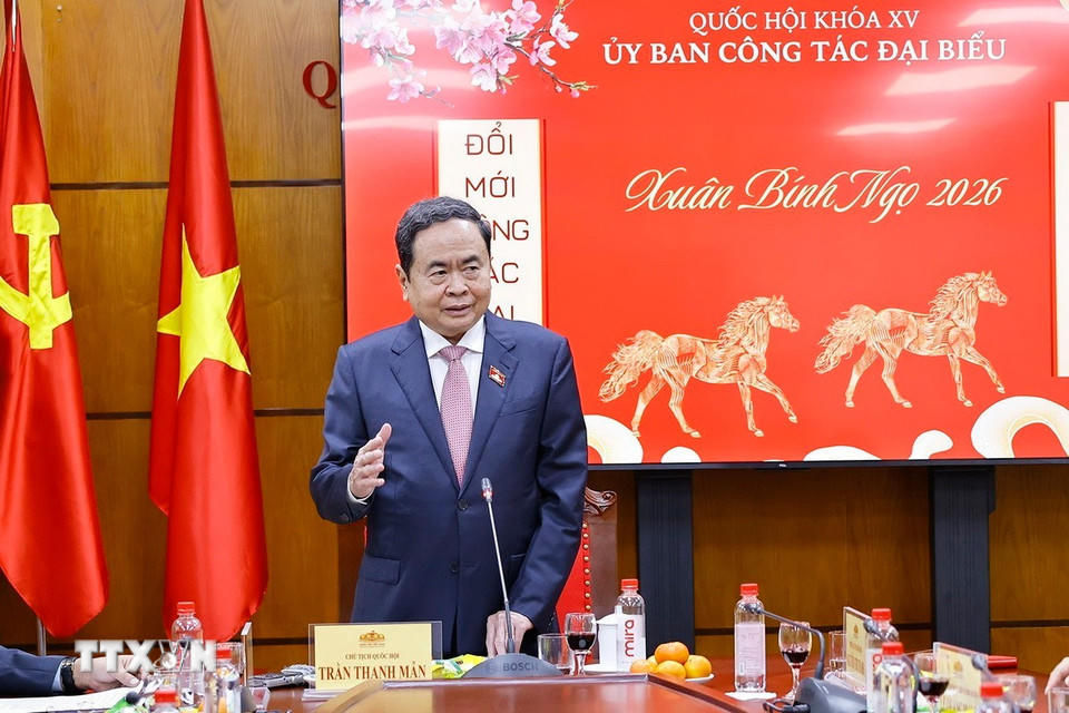 Chủ tịch Quốc hội Trần Thanh Mẫn phát biểu. (Ảnh: Doãn Tấn/TTXVN)