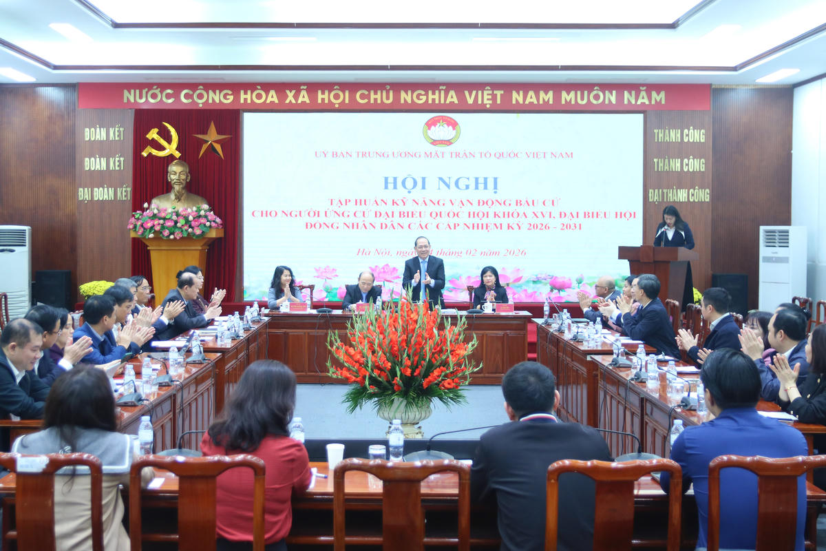 Hội nghị tập huấn kỹ năng vận động bầu cử cho người ứng cử đại biểu Quốc hội khóa XVI, đại biểu HĐND các cấp nhiệm kỳ 2026-2031.