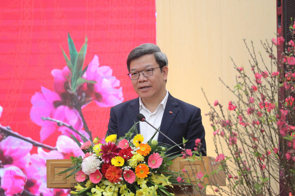 Vụ trưởng Vụ Báo chí - Xuất bản, Ban Tuyên giáo và Dân vận Trung ương Tống Văn Thanh phát biểu. Ảnh: Hồ Long