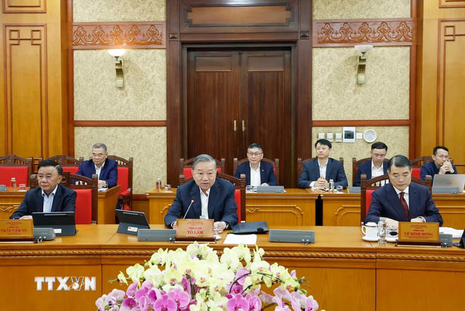 Tổng Bí thư Tô Lâm phát biểu chỉ đạo. (Ảnh: Thống Nhất/TTXVN)