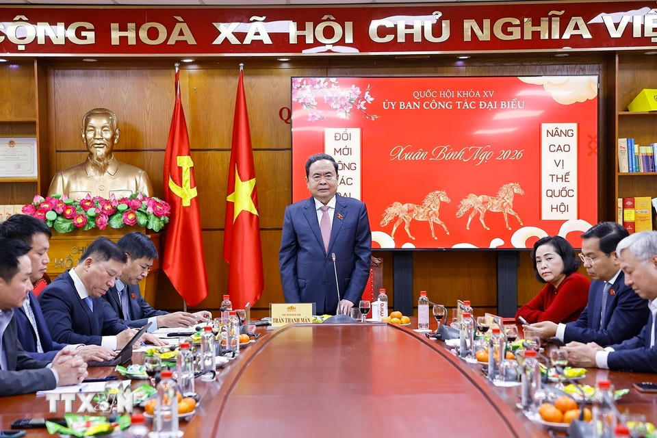 Chủ tịch Quốc hội Trần Thanh Mẫn với Ủy ban Công tác đại biểu của Quốc hội. (Ảnh: Doãn Tấn/TTXVN)