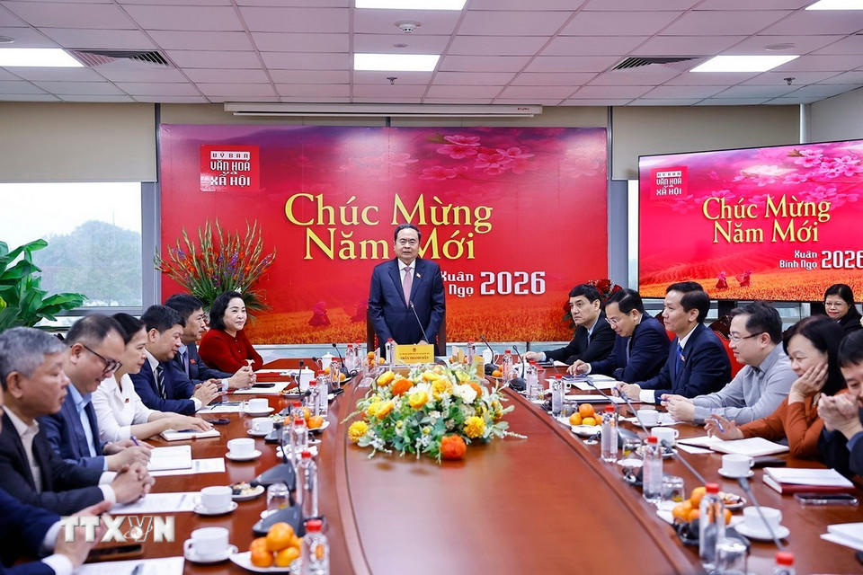 Chủ tịch Quốc hội Trần Thanh Mẫn phát biểu. (Ảnh: Doãn Tấn/TTXVN)