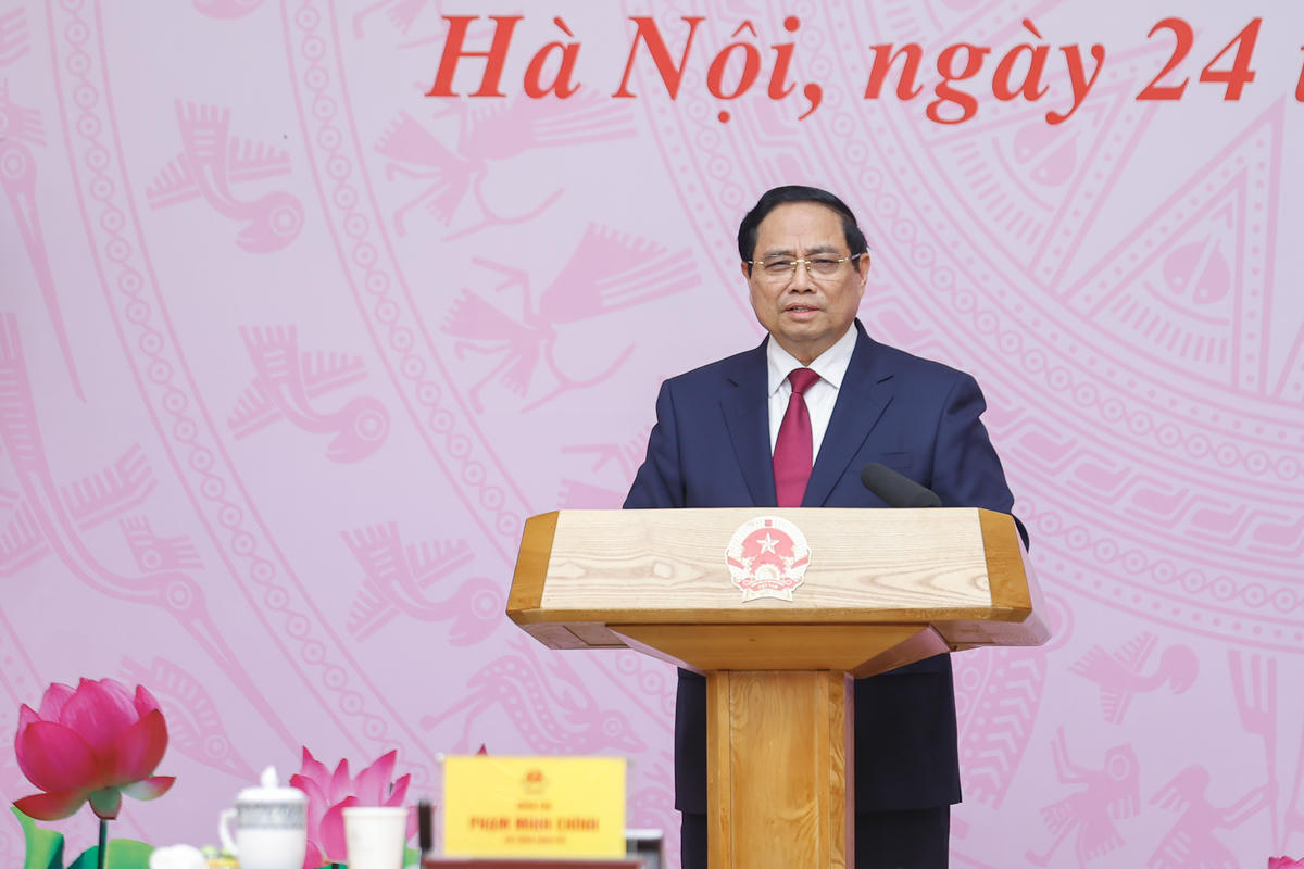 Thủ tướng Phạm Minh Chính phát biểu. Ảnh: Nhật Bắc