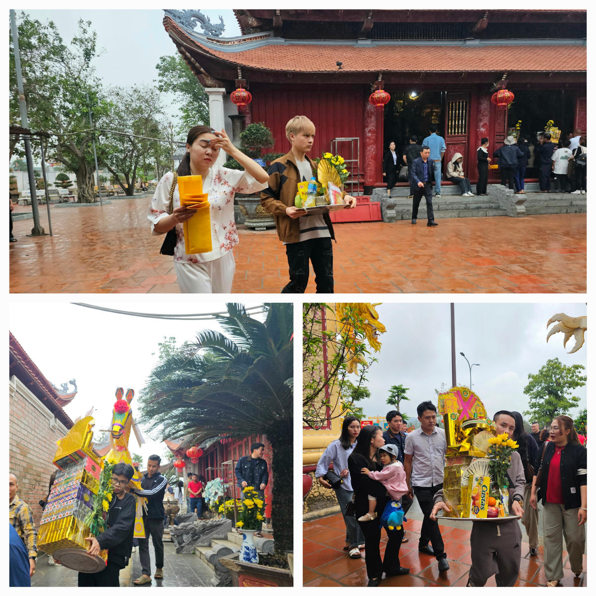 Những ngày đầu năm mới Bính Ngọ 2026, đông đảo người dân sắm lễ đến đền ông Hoàng Mười chiêm bái, cầu sức khỏe, bình an và tài lộc cho bản thân và gia đình. Ảnh: Quốc Thanh