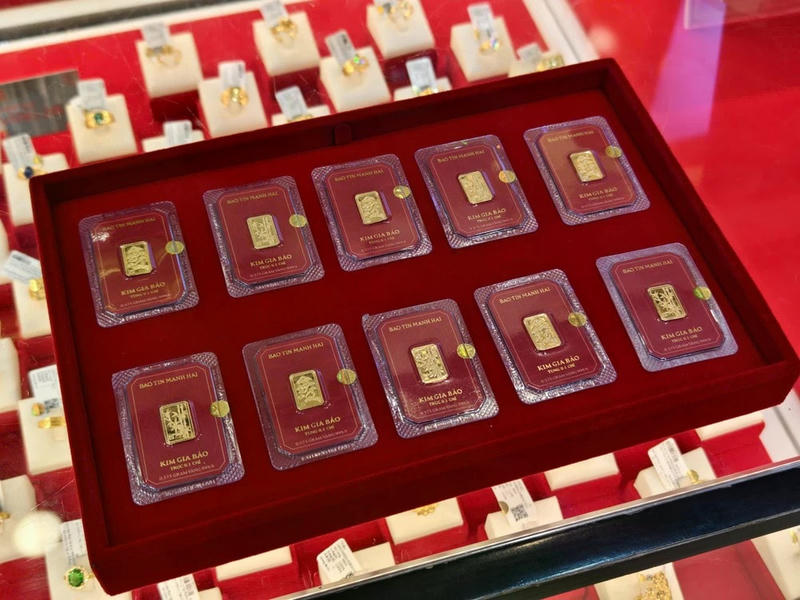 Các sản phẩm vàng chào bán.