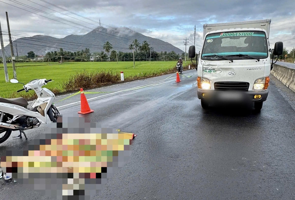 Hiện trường vụ tai nạn. Ảnh N.L