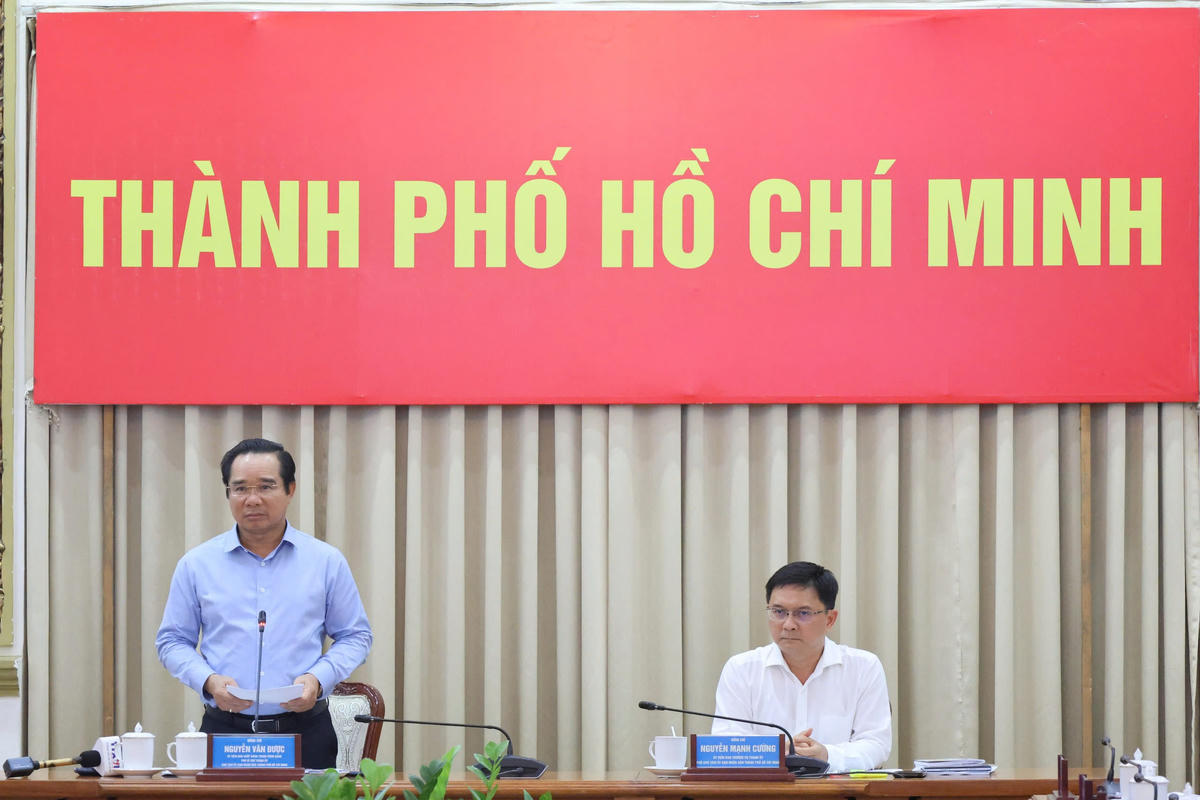 ông Nguyễn Văn Được – Chủ tịch UBND TP Hồ Chí Minh phát biểu tại hội nghị. Ảnh: S.X