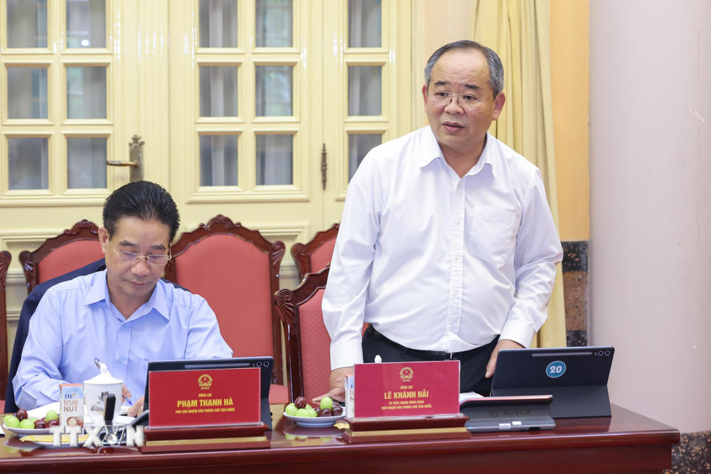 Chủ nhiệm Văn phòng Chủ tịch nước Lê Khánh Hải phát biểu. (Ảnh: Lâm Khánh/TTXVN).
