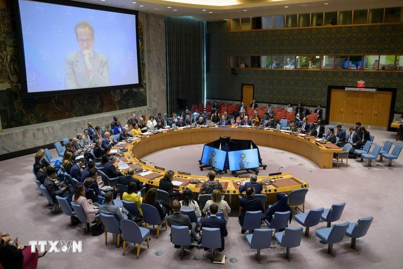Toàn cảnh một phiên họp của Hội đồng Bảo an LHQ về xung đột giữa Israel và Iran tại New York (Mỹ). (Ảnh: THX/TTXVN).