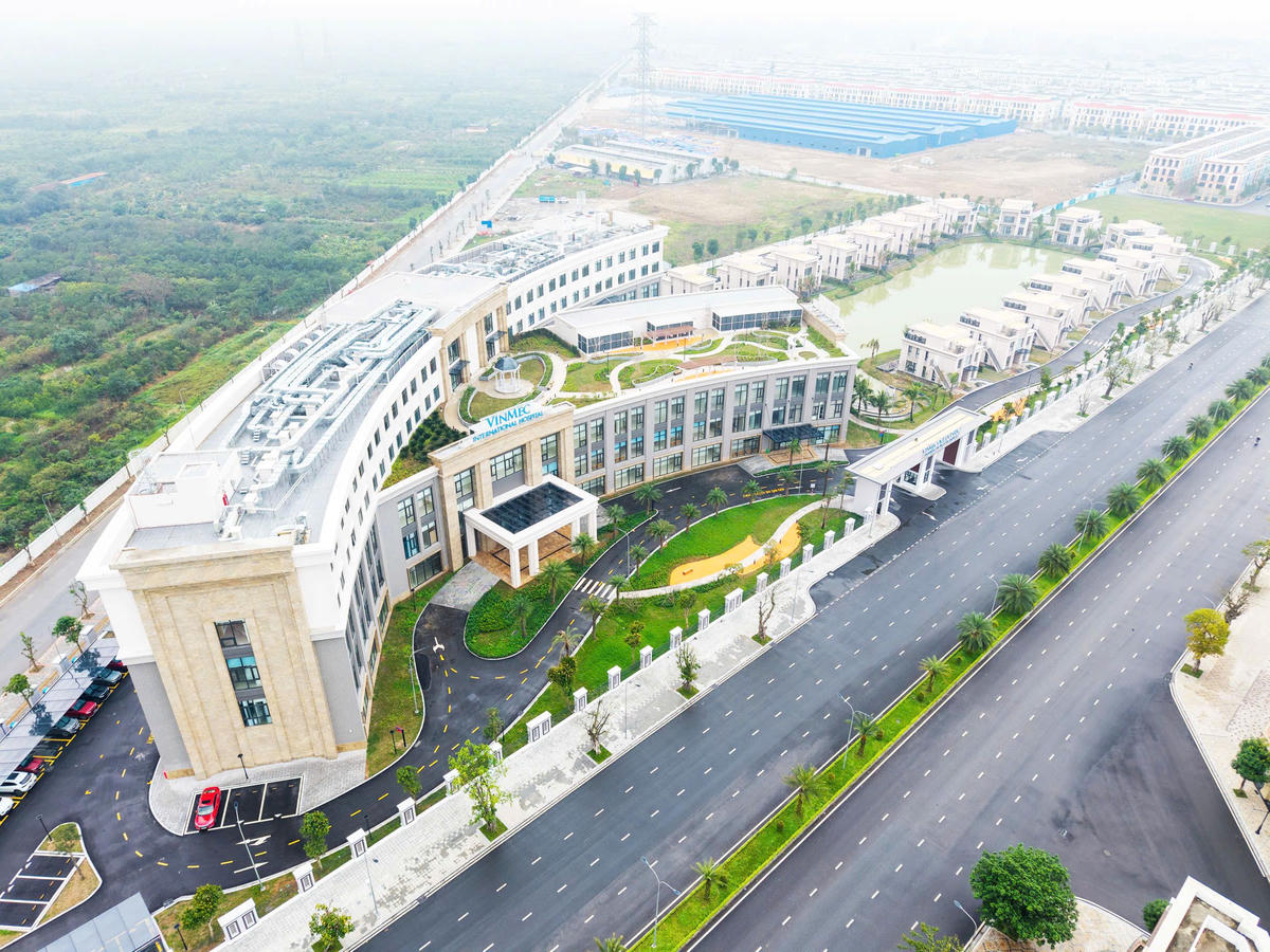 Toàn cảnh Bệnh viện Vinmec Ocean Park 2 với cơ sở khang trang, hiện đại bậc nhất Hưng Yên.