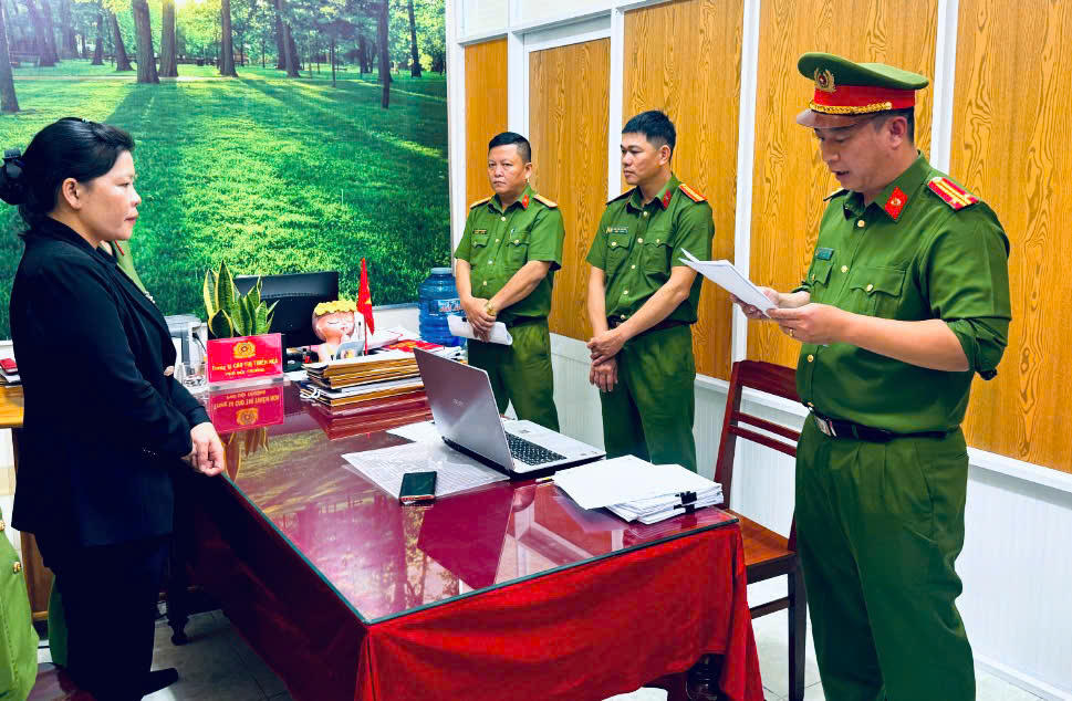 Bà Trần Thị Thu tại thời điểm bị bắt tạm giam. Ảnh: CA Gia Lai.