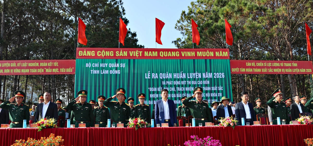 Các đại biểu tham gia buỗi Lễ ra quân huấn luyện. Ảnh CT