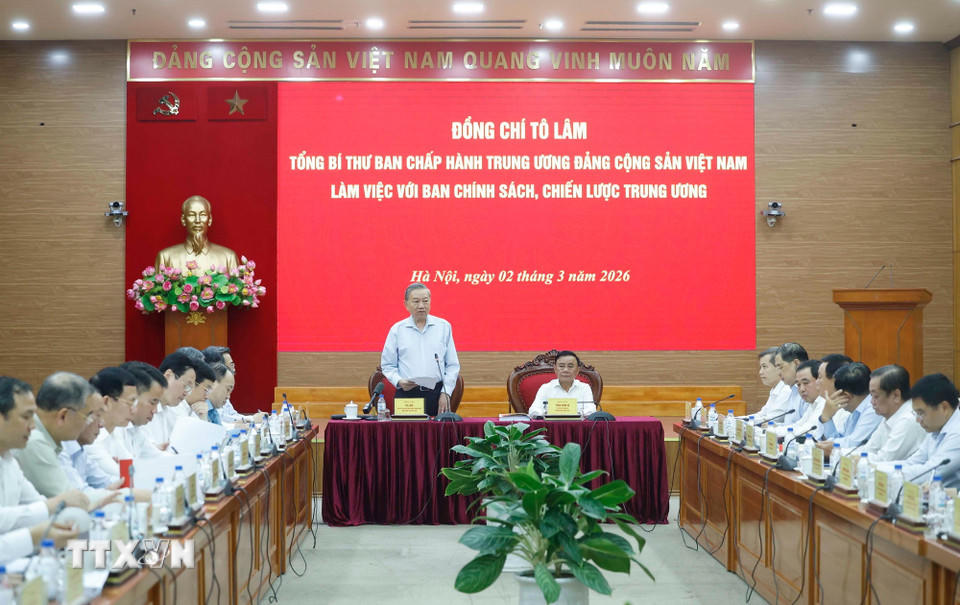 Tổng Bí thư Tô Lâm phát biểu. (Ảnh: Thống Nhất/TTXVN)