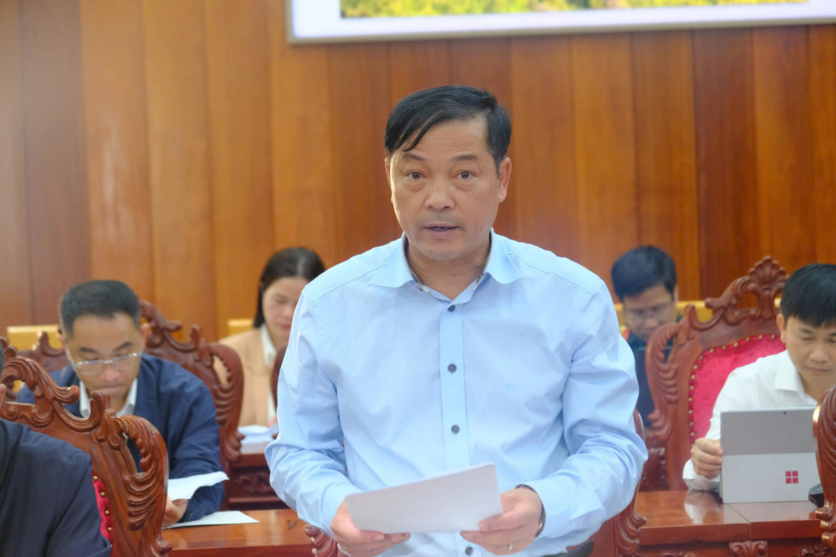 Ông Lê Trọng Yên, Phó Chủ tịch Thường trực UBND tỉnh Lâm Đồng phát biểu tại buổi làm việc. Ảnh L.S.
