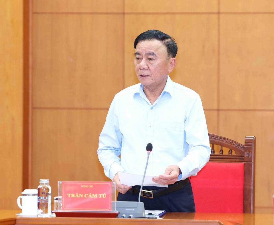 Thường trực Ban Bí thư Trần Cẩm Tú chủ trì Cuộc họp. (Ảnh: Phương Hoa/TTXVN)