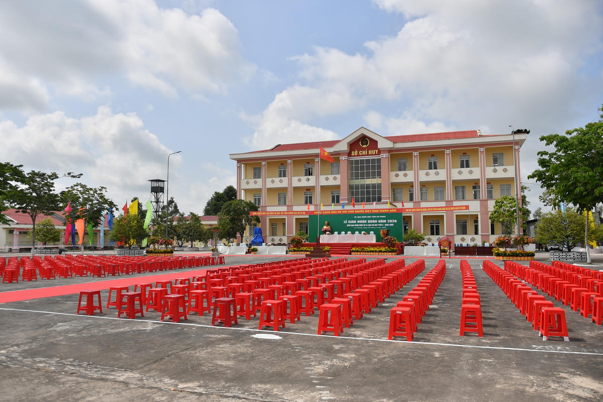 Ban chỉ huy phòng thủ khu vực 6 – Ngọc Chúc hoàn thành công tác chuẩn bị cho lễ giao, nhận quân năm 2026. (ảnh: Phương Vũ)