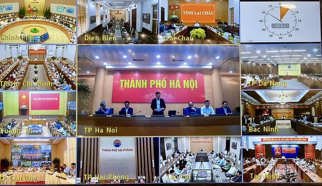 Các địa phương tham dự trực tuyến Phiên họp Chính phủ thường kỳ tháng 2/2026. Ảnh: Nhật Bắc