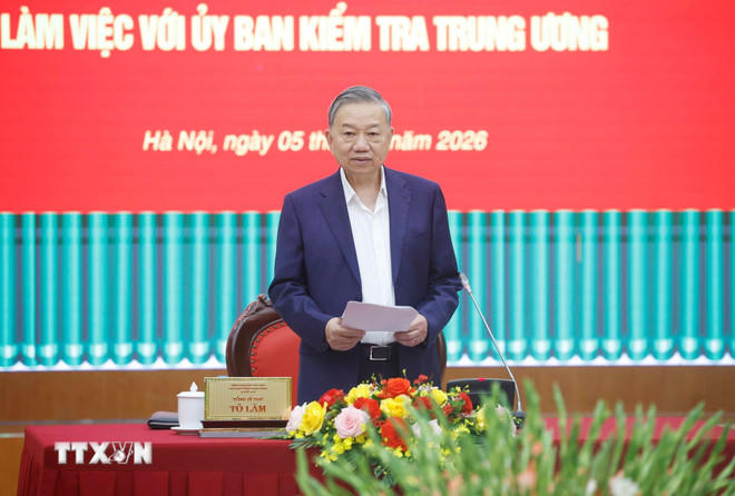 Tổng Bí thư Tô Lâm phát biểu. (Ảnh: Thống Nhất/TTXVN).