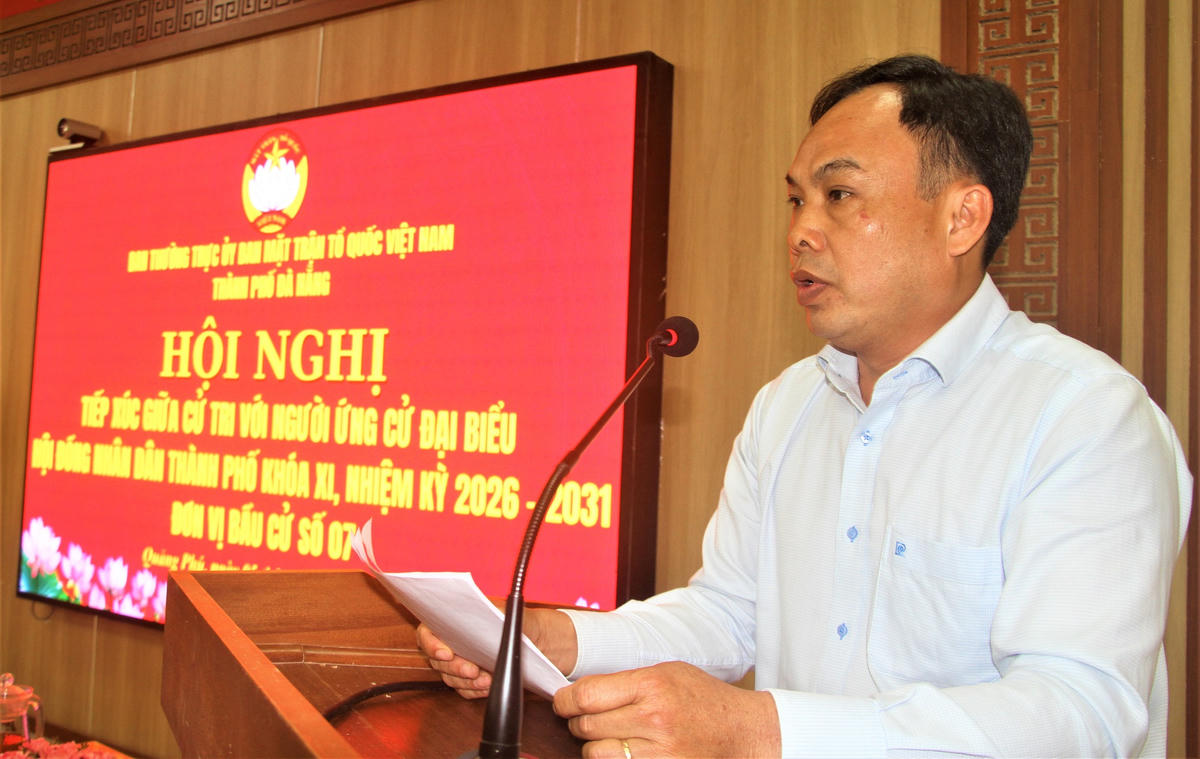 Ông Lâm Quang Thành, Phó Trưởng Ban Kinh tế-Ngân sách HĐND TP Đà Nẵng chia sẻ chương trình hành động. Ảnh: Chí Đại.